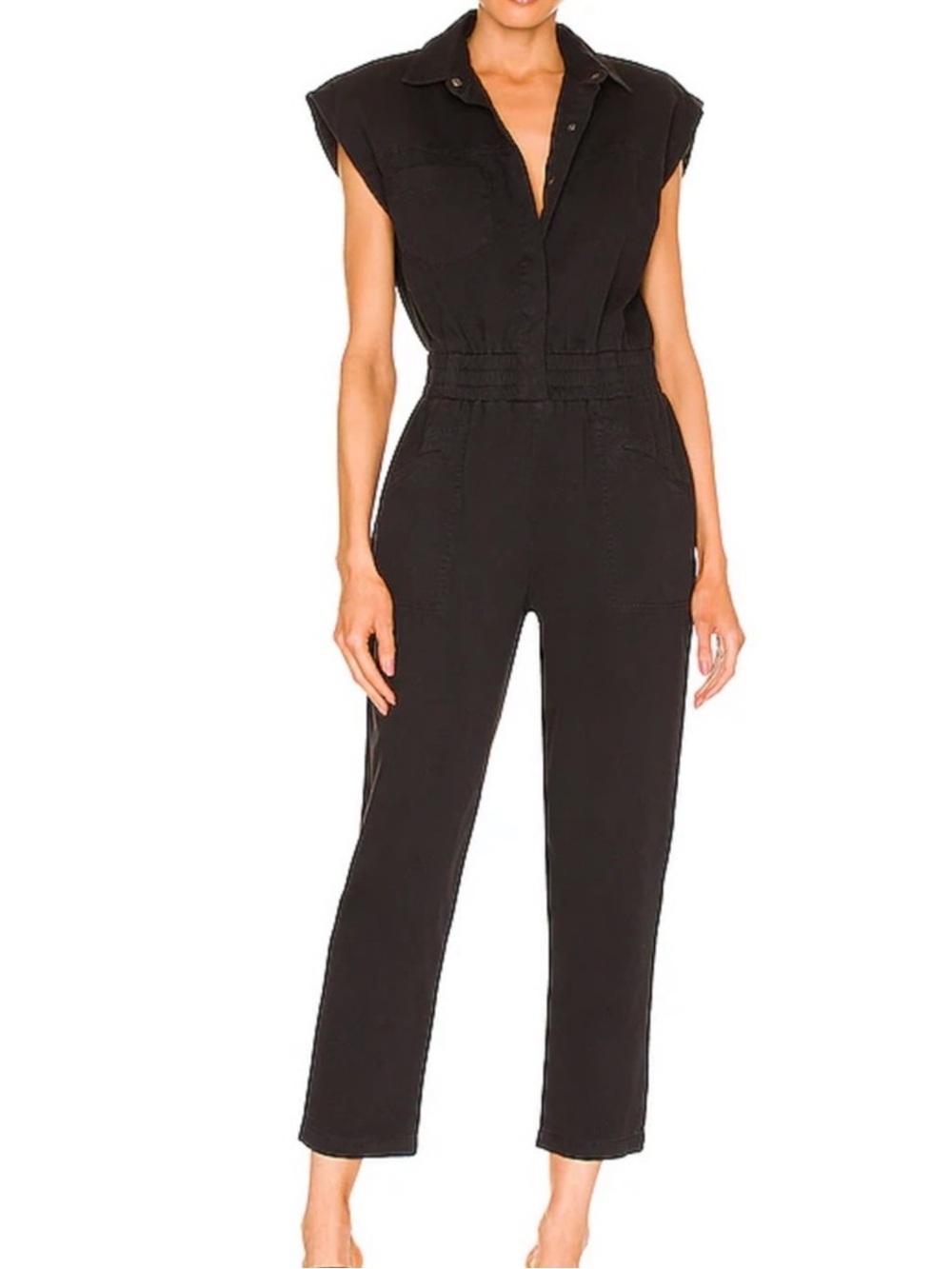 Pistola Rosie Cinched Black Utility Jumpsuit Womens XS Sleeveless